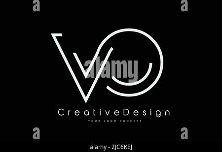 VO V O Letter Logo Design in White Colors. Creative Modern Letters Vector Icon Logo Illustration. Stock Vector