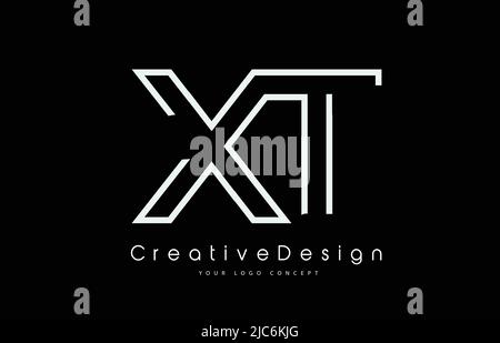 XT X T Letter Logo Design in White Colors. Creative Modern Letters Vector Icon Logo Illustration. Stock Vector