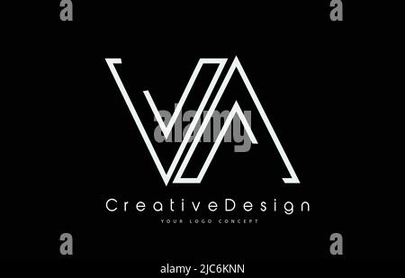 VA V A Letter Logo Design in White Colors. Creative Modern Letters Vector Icon Logo Illustration. Stock Vector