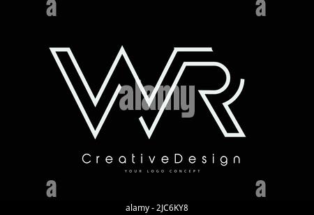WR W R Letter Logo Design in White Colors. Creative Modern Letters Vector Icon Logo Illustration. Stock Vector