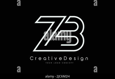 ZB Z B Letter Logo Design in White Colors. Creative Modern Letters Vector Icon Logo Illustration. Stock Vector