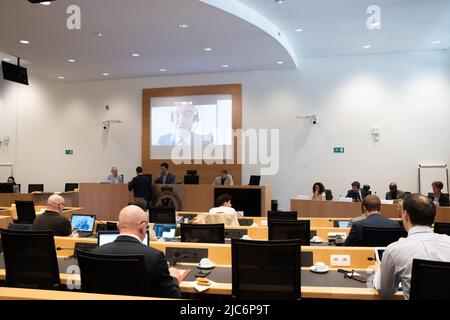 Brussels, Belgium. 10th June, 2022. Illustration picture taken during a session of a special commission on the Independent State of Congo and the Belgian colonial past (Congo, Rwanda and Burundi) at the Federal Parliament in Brussels, Friday 10 June 2022. BELGA PHOTO JULIETTE BRUYNSEELS Credit: Belga News Agency/Alamy Live News Stock Photo