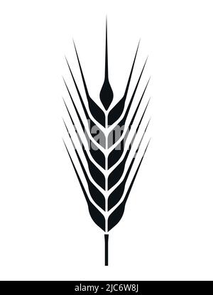 Ripe wheat ear or grain symbol agriculture vector illustration icon Stock Vector