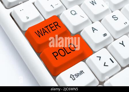 Conceptual display Water Polo. Word for competitive team sport played in the water between two teams -48813 Stock Photo