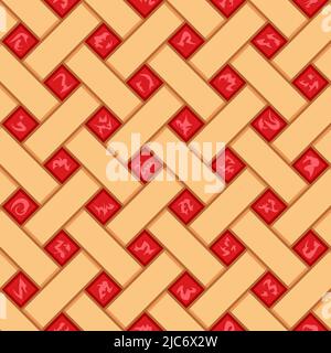 Seamless pattern with red berry pie texture. Colored vector background. Stock Vector