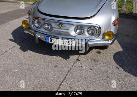 Koprivnice, Czech Republic, Czechia - 5 June, 2022: Tatra 603, detail of old retro, vintage classic car, vehicle, auto and automobile. Beatiful design Stock Photo