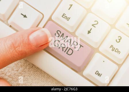 Conceptual display Smart Grid. Business approach includes of operational and energy measures including meters -48608 Stock Photo
