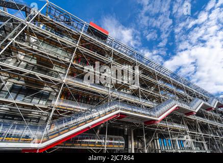 Modern facade of the Musée Georges Pompidou, Paris 4, France. Stock Photo