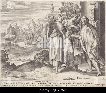 Lot and the two angels; Hospitalitas; History of Lot; Theatrum Biblicum ...