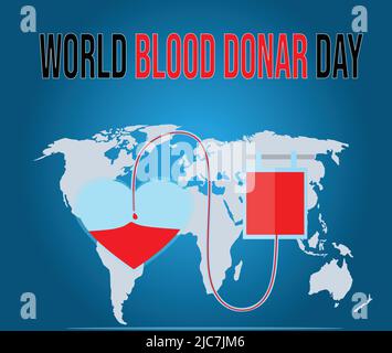 World Blood Donar Day on 14 June is celebrated, donate blood save life Template poster and banner, modern publication poster. vector Illustration Stock Vector