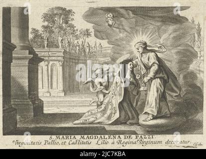 St. Mary Magdalene de Pazzi with St. Aloysius kneeling on a cloud ...