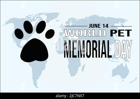 World Pet Memorial Day on June 14 offers a time for pet owners to remember the furry companions that have passed away. Vector Illustration Stock Vector