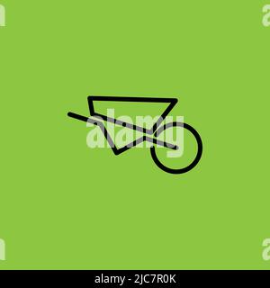Wheelbarrow icon isolated on Yellow Background. Construction Concept. - Vector . Vector illustration Stock Vector