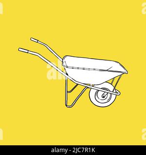 Wheelbarrow Icon. Construction. Draw. Doodle. Vector illustration Stock Vector