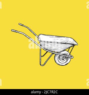 Wheelbarrow Icon. Construction. Draw. Doodle. Vector illustration Stock Vector