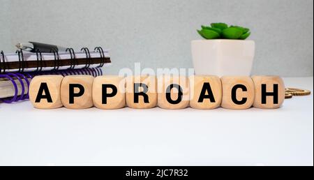 APPROACH word made with building blocks. Stock Photo