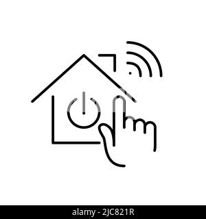 Easy smart home control system. Pixel perfect, editable stroke line icon Stock Vector