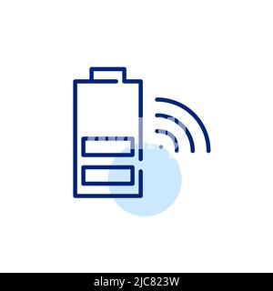 Battery remote control smart home icon. Pixel perfect, editable stroke line art Stock Vector