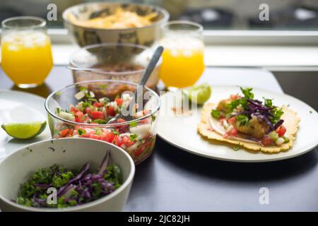 tacos and salsa Stock Photo