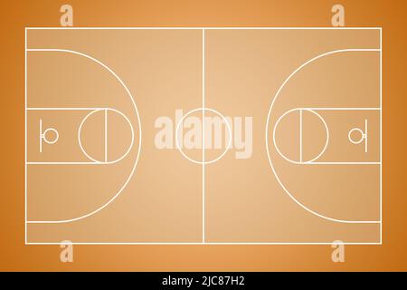 Basketball court limits. Top view from above from basketball field line Stock Photo