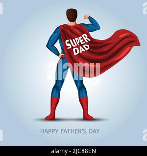happy fathers day super dad. vector illustration design Stock Vector