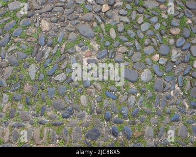 grey cobblestone floor useful as a background Stock Photo