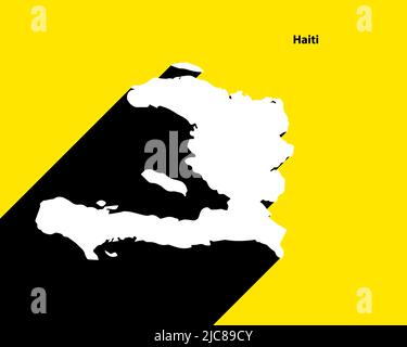 Haiti Map on retro poster with long shadow. Vintage sign easy to edit, manipulate, resize or colorize. Stock Vector