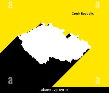 Czech Republic Map on retro poster with long shadow. Vintage sign easy to edit, manipulate, resize or colorize. Stock Vector