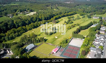 Banchory golf course aerial view in Scotland  Stock Photo