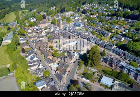 Aerial view of Banchory village in Aberdeenshire Stock Photo