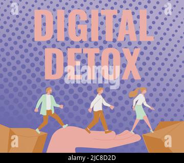 View of Conceptual display Digital Detox. Word for Free of Electronic Devices ...