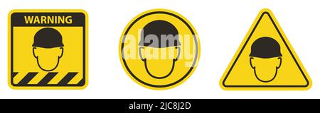 Wear helmet Sign symbol Isolate On White Backgroun Stock Vector