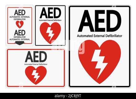 Set Symbol AED Symbol Sign Isolate On White Background,Vector Illustration EPS.10 Stock Vector