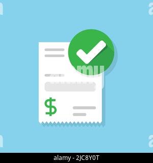 Success payment icon in flat style. Approved money vector illustration on isolated background. Successful pay sign business concept. Stock Vector