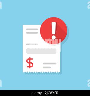 Fail payment icon in flat style. Declined money vector illustration on isolated background. Rejected pay sign business concept. Stock Vector