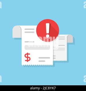 Fail payment icon in flat style. Declined money vector illustration on isolated background. Rejected pay sign business concept. Stock Vector