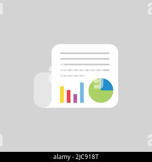 Contract document icon in flat style. Report vector illustration on isolated background. Paper sheet sign business concept. Stock Vector