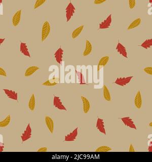Autumn leaves vector pattern for paper, packaging, wrapping, post cards and greeting cards Stock Vector