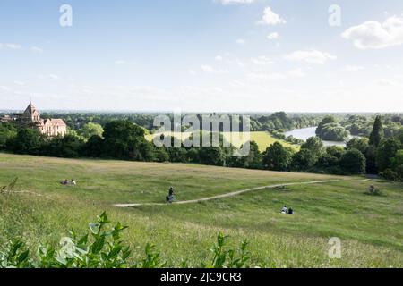 The Petersham Hotel on Nightingale Lane surrounded by lush meadowland, Richmond, TW10, England, UK Stock Photo