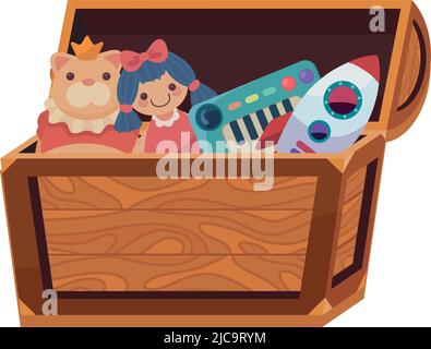 toys box cartoon Stock Vector