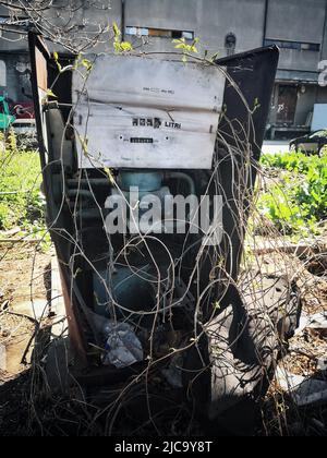 Close up shot of an abandoned fuel pump. Stock Photo