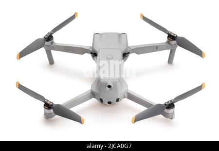 drone path isolated on white Stock Photo