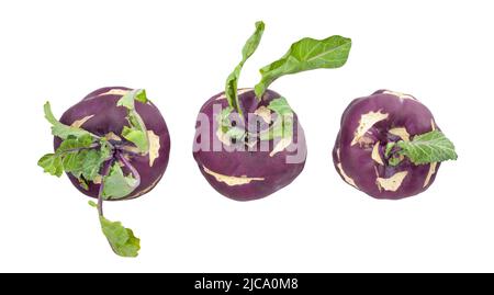 purple kohlrabi path isolated on white Stock Photo