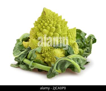 romanesco broccoli path isolated on white Stock Photo