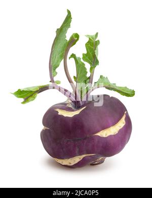 purple kohlrabi path isolated on white Stock Photo