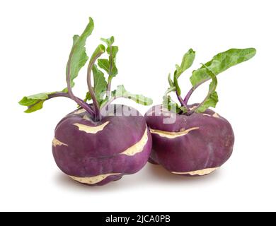 purple kohlrabi path isolated on white Stock Photo