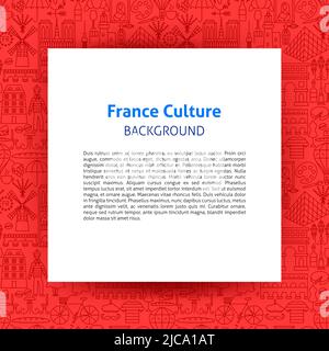 France Culture Paper Template Stock Vector