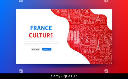 France Landing Page Stock Vector