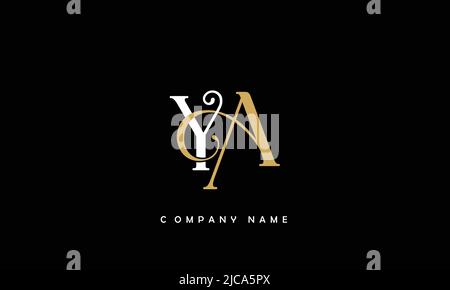 YA, AY Alphabets Letters Logo Monogram Stock Vector
