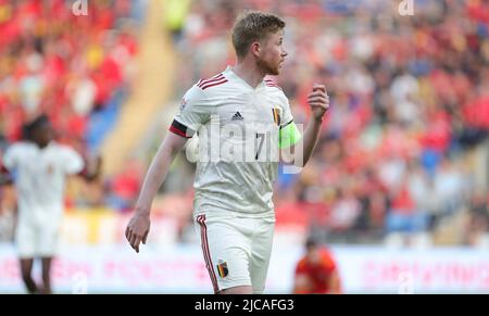 Cardiff, UK. 11th June, 2022. Belgium's Kevin De Bruyne pictured during a soccer game between Wales and Belgian national team the Red Devils, Saturday 11 June 2022 in Cardiff, Wales, the third game (out of six) in the Nations League A group stage. BELGA PHOTO VIRGINIE LEFOUR Credit: Belga News Agency/Alamy Live News Stock Photo